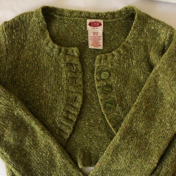Small green cropped cardigan sweater - Picture 3 of 3
